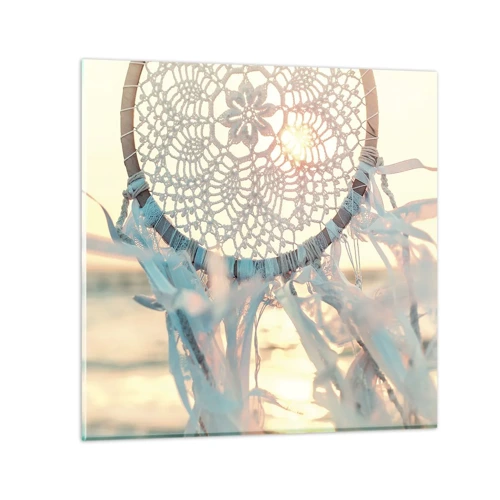 Impression sur verre - Image sur verre - Totem en dentelle - 30x30 cm