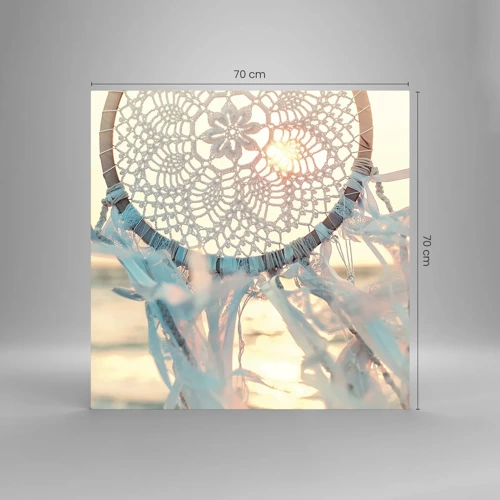 Impression sur verre - Image sur verre - Totem en dentelle - 70x70 cm