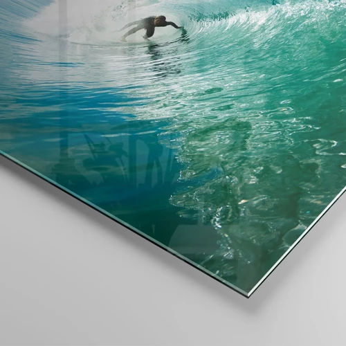 Impression sur verre - Image sur verre - Toujours sur la vague - 100x40 cm