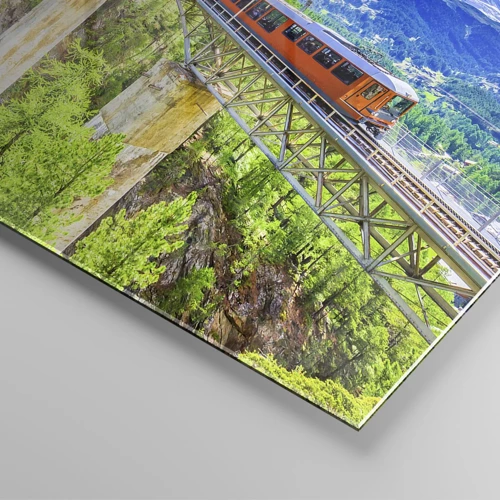 Impression sur verre - Image sur verre - Train dans les Alpes - 70x50 cm