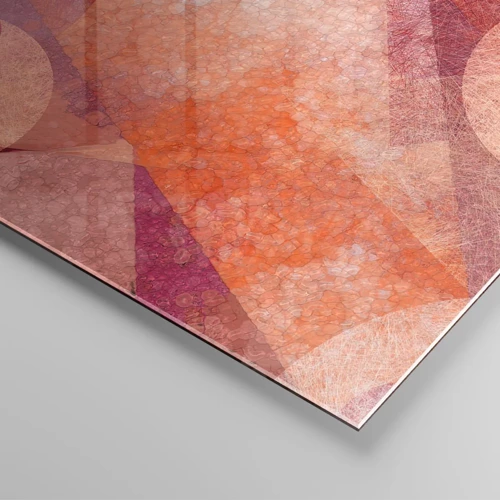 Impression sur verre - Image sur verre - Transformations géométriques en rose - 100x40 cm