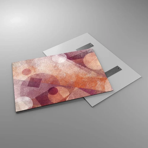 Impression sur verre - Image sur verre - Transformations géométriques en rose - 100x70 cm