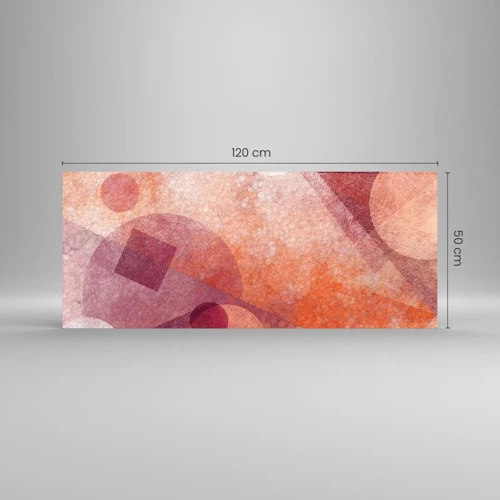 Impression sur verre - Image sur verre - Transformations géométriques en rose - 120x50 cm