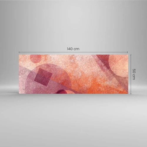 Impression sur verre - Image sur verre - Transformations géométriques en rose - 140x50 cm