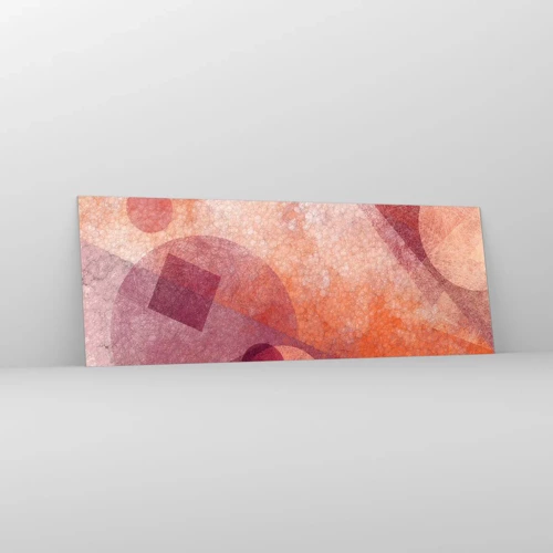 Impression sur verre - Image sur verre - Transformations géométriques en rose - 140x50 cm