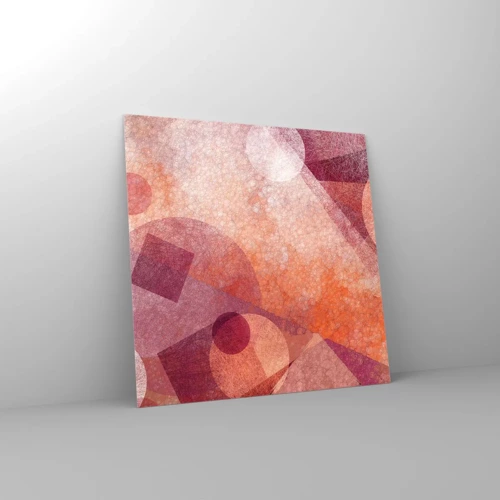 Impression sur verre - Image sur verre - Transformations géométriques en rose - 40x40 cm