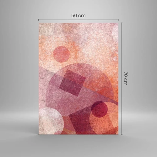 Impression sur verre - Image sur verre - Transformations géométriques en rose - 50x70 cm