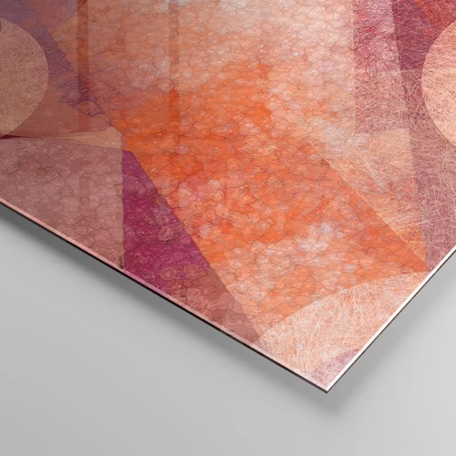 Impression sur verre - Image sur verre - Transformations géométriques en rose - 60x60 cm