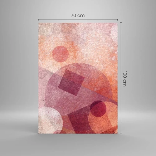 Impression sur verre - Image sur verre - Transformations géométriques en rose - 70x100 cm