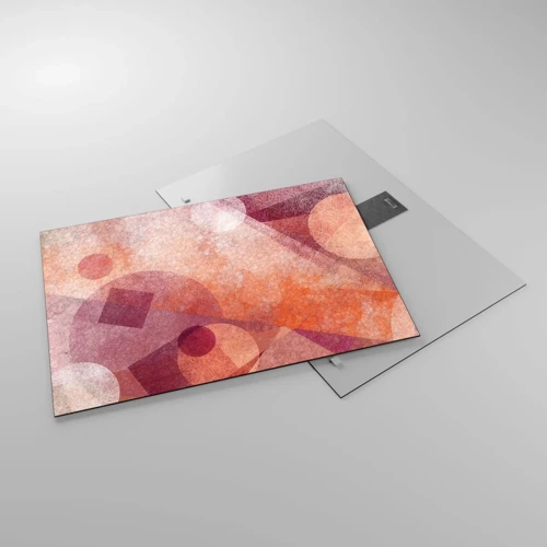 Impression sur verre - Image sur verre - Transformations géométriques en rose - 70x50 cm