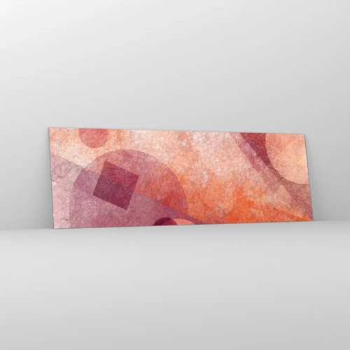 Impression sur verre - Image sur verre - Transformations géométriques en rose - 90x30 cm
