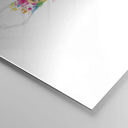 Impression sur verre - Image sur verre - Un cerf doux baigné de couleur - 100x70 cm