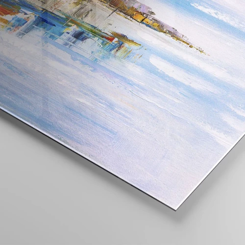 Impression sur verre - Image sur verre - Un havre urbain multicolore - 100x40 cm