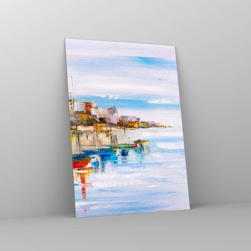 Impression sur verre - Image sur verre - Un havre urbain multicolore - 50x70 cm