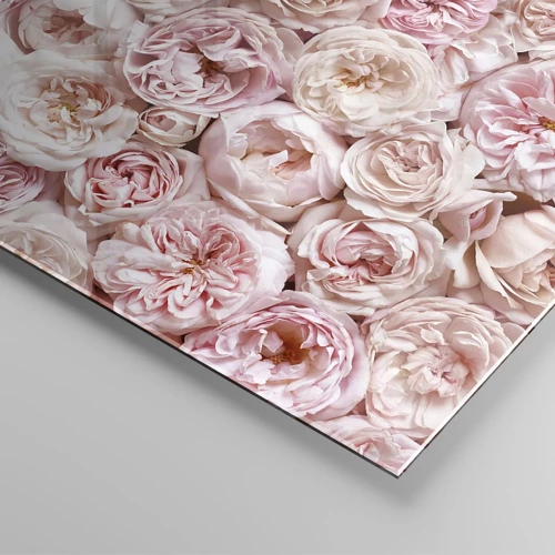 Impression sur verre - Image sur verre - Un lit de roses - 50x50 cm