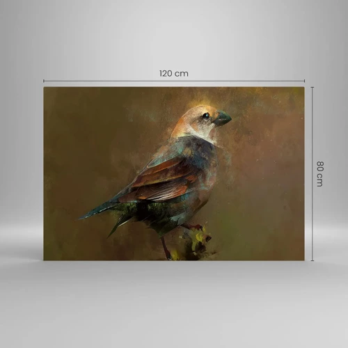 Impression sur verre - Image sur verre - Un moineau, un petit oiseau - 120x80 cm