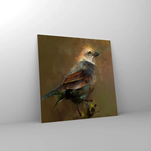 Impression sur verre - Image sur verre - Un moineau, un petit oiseau - 50x50 cm