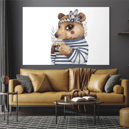 Impression sur verre - Image sur verre - Un nounours trop mignon - 70x50 cm