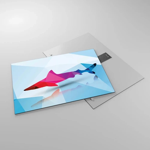 Impression sur verre - Image sur verre - Un requin dans un espace de cristal - 70x50 cm