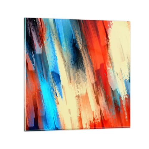 Impression sur verre - Image sur verre - Une cascade de couleurs - 70x70 cm