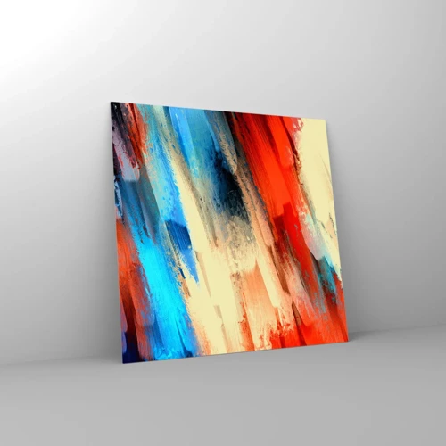 Impression sur verre - Image sur verre - Une cascade de couleurs - 70x70 cm