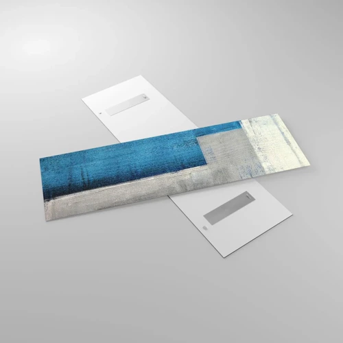 Impression sur verre - Image sur verre - Une composition poétique de gris et de bleu - 160x50 cm