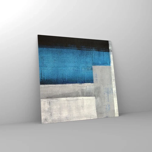 Impression sur verre - Image sur verre - Une composition poétique de gris et de bleu - 30x30 cm