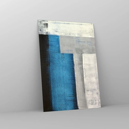 Impression sur verre - Image sur verre - Une composition poétique de gris et de bleu - 70x100 cm