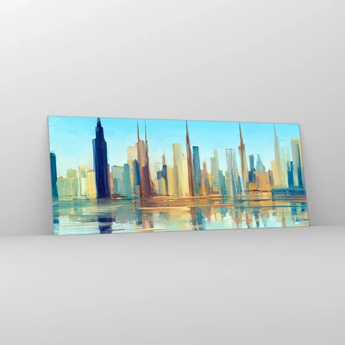 Impression sur verre - Image sur verre - Une métropole ensoleillée - 100x40 cm