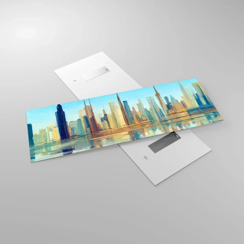 Impression sur verre - Image sur verre - Une métropole ensoleillée - 140x50 cm