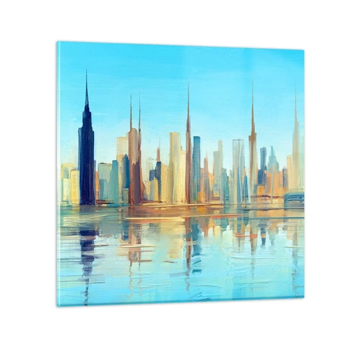 Impression sur verre - Image sur verre - Une métropole ensoleillée - 40x40 cm