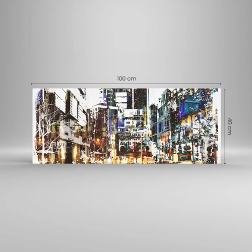 Impression sur verre - Image sur verre - Une ville chatoyante - 100x40 cm