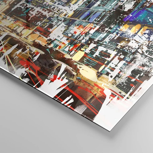 Impression sur verre - Image sur verre - Une ville chatoyante - 100x40 cm