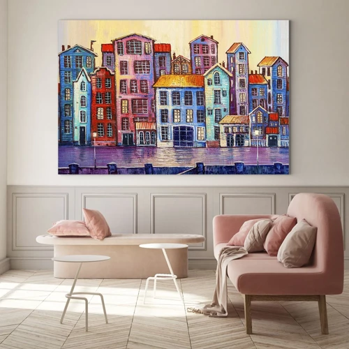 Impression sur verre - Image sur verre - Une ville comme dans un conte de fées - 70x50 cm