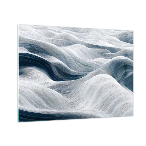 Impression sur verre - Image sur verre - Vagues blanches et bleues - 70x50 cm