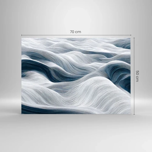 Impression sur verre - Image sur verre - Vagues blanches et bleues - 70x50 cm