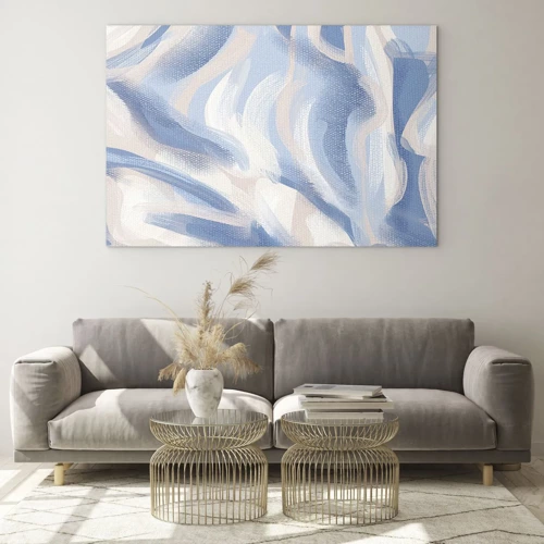 Impression sur verre - Image sur verre - Vagues bleues - 100x70 cm