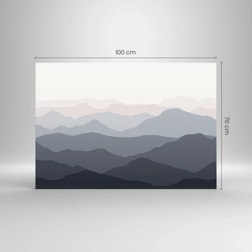 Impression sur verre - Image sur verre - Vagues de montagnes - 100x70 cm