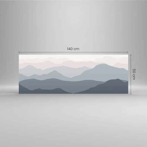 Impression sur verre - Image sur verre - Vagues de montagnes - 140x50 cm