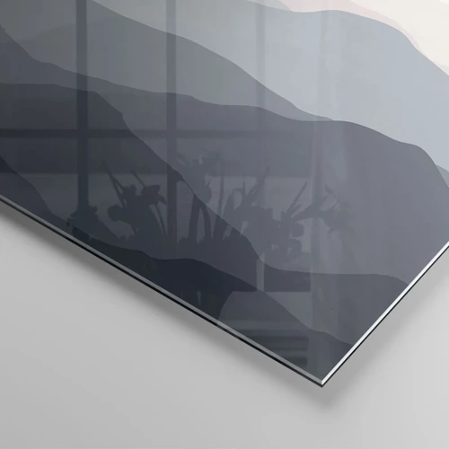 Impression sur verre - Image sur verre - Vagues de montagnes - 30x30 cm