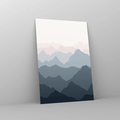 Impression sur verre - Image sur verre - Vagues de montagnes - 70x100 cm