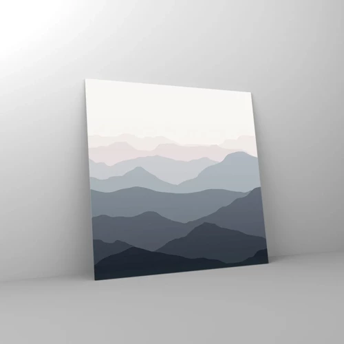 Impression sur verre - Image sur verre - Vagues de montagnes - 70x70 cm
