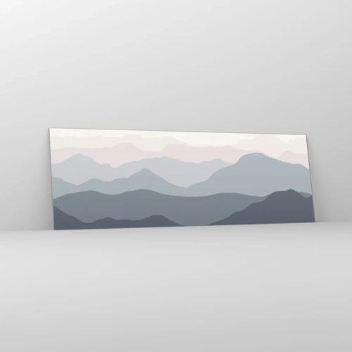 Impression sur verre - Image sur verre - Vagues de montagnes - 90x30 cm