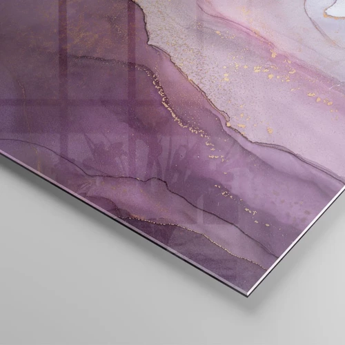 Impression sur verre - Image sur verre - Vagues lilas et violettes - 100x40 cm