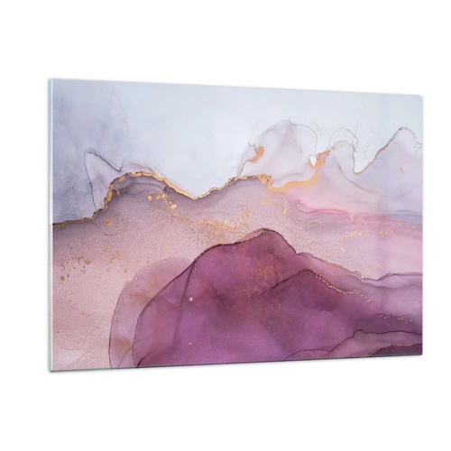 Impression sur verre - Image sur verre - Vagues lilas et violettes - 120x80 cm