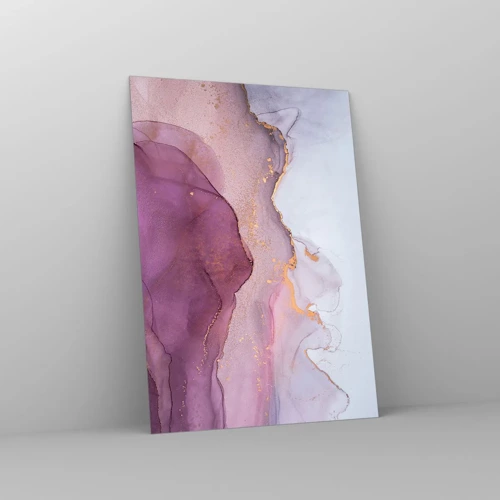 Impression sur verre - Image sur verre - Vagues lilas et violettes - 50x70 cm