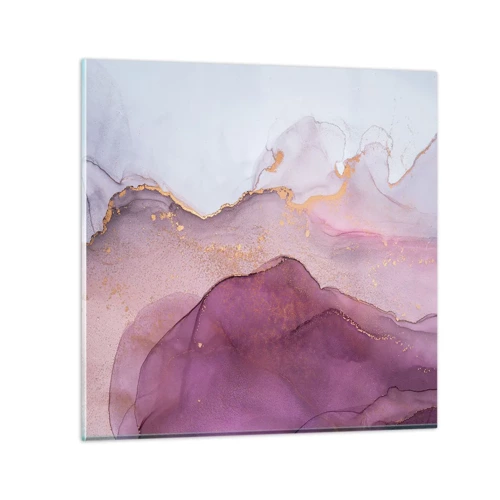Impression sur verre - Image sur verre - Vagues lilas et violettes - 70x70 cm