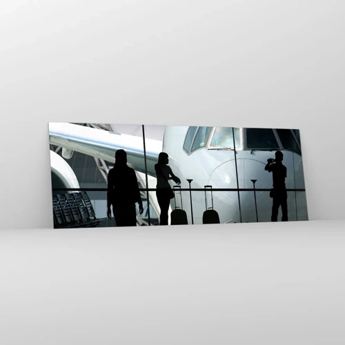 Impression sur verre - Image sur verre - Vis-à-vis de l'aéroport - 140x50 cm