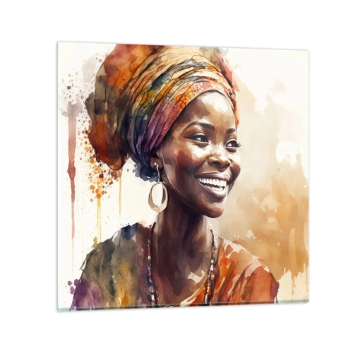 Impression sur verre - Image sur verre - reine africaine - 50x50 cm