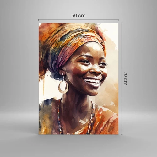 Impression sur verre - Image sur verre - reine africaine - 50x70 cm